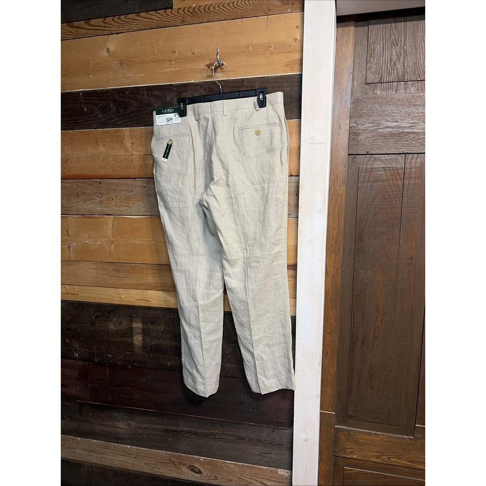 Lauren Ralph Lauren Mens Neville Straight 100% Linen Dress Pants 35X30 - Picture 5 of 12